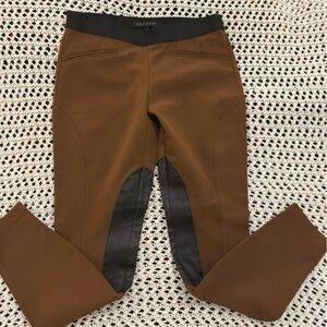 Theory Merryn C cognac and black leather and pull on pants size 6